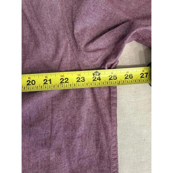 Wrangler Shirt Men Large L Short Sleeve Button Front Oxford NWT Cranberry Red - Picture 5 of 9